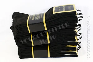 9-11, 10-13 Hombres Informal Calcetines de Vestir Liso Negro Algodón Acanalados Paquete de 4 y 12 - Imagen 1 de 2