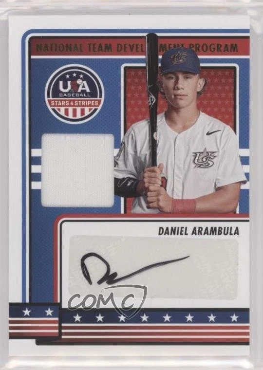 2023 USA Baseball Stars & Stripes Materials Daniel Arambula (Black Ink) Auto - Image 1 of 2
