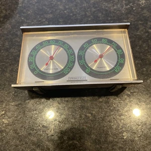 Springfield Temperature Humidity Gauge Mid Century Desk Wall Vintage Weather - Picture 1 of 4