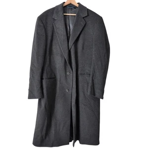 Manteau trench homme Jacob Siegel 44L laine cachemire gris anthracite Italie overcoat - Photo 1/8