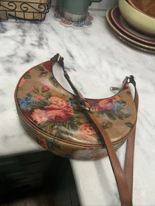 Patricia Nash Coley Leather Crescent-Shaped Shoulder Hobo Victorian Garden NEW!! - Picture 1 of 7