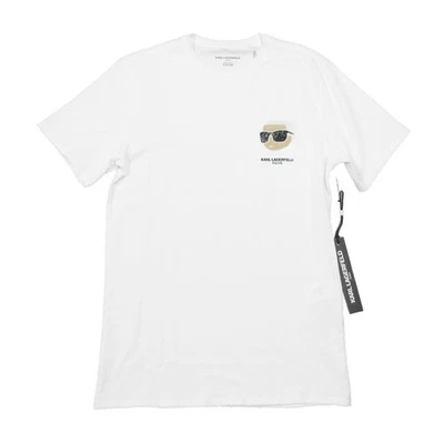 Camiseta de manga corta Karl Lagerfeld blanca con estampado gráfico cuello redondo para hombre Foto 1 de 3
