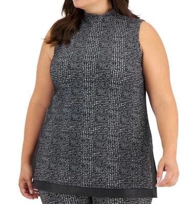 Anne Klein Mujer Talla Grande 3X Camiseta Sin Mangas Cuello Sin Mangas Pata de Gallo Cuero Foto 1 de 4