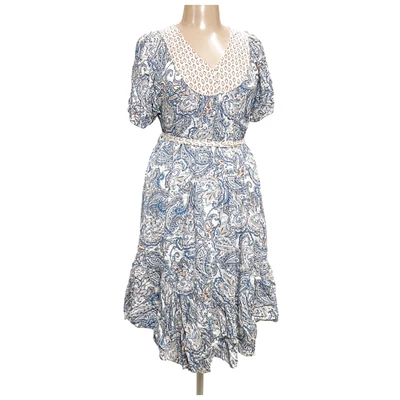 Lucky Brand Blue Paisley Wrap Dress Size L - Image 1 of 4