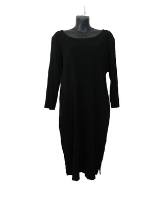 Misook Size Small 3/4 Sleeve Basic Black Dress Classic Shift NEW - Image 1 of 4