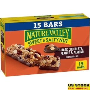 Sweet Salty Nut Bars Dark Chocolate Peanut Almond Chewy Snack 15 Bars 18oz New - Picture 1 of 8