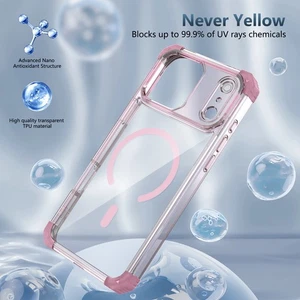 For iPhone 16 Pro Max 15 14 13 12 11 ShockProof Clear Magnetic Hybrid Case Cover - Picture 1 of 17