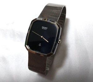 Reloj de Cuarzo Seiko Chariot 1977 Ónix Negro con Batería Nueva Estado Probado - Imagen 1 de 5