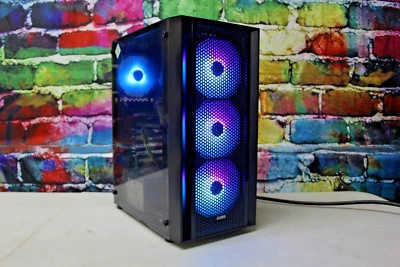 Custom RGB Gaming Desktop PC Intel Core i7 3.40 Quad 16 GB SSD Nvidia 1660 Super - Image 1 of 4