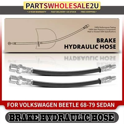 Mangueira hidráulica de freio traseiro 2 peças para Volkswagen Beetle 1968-1979 Sedan 1968-2004 - Imagem 1 de 4