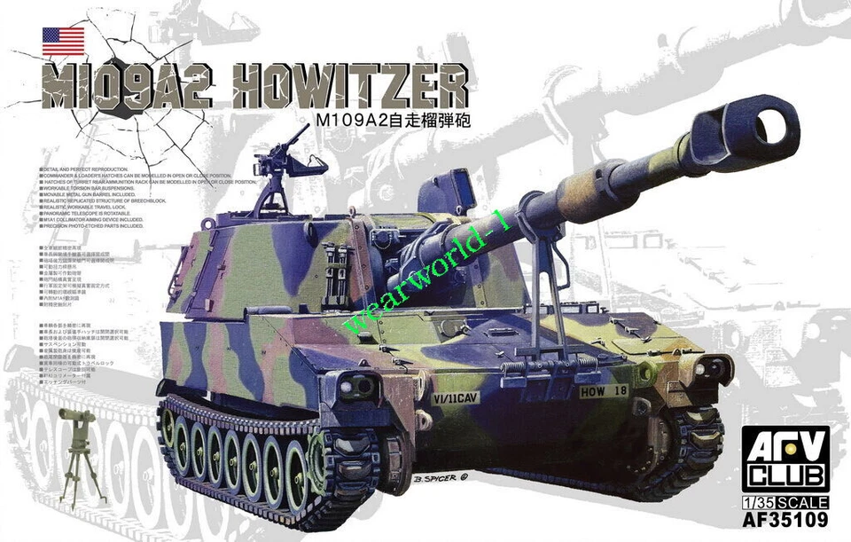 AFV Club AF35109 1/35 US M109A2 155mm Howitzer Self-Propelled Artillery - Image 1 of 1