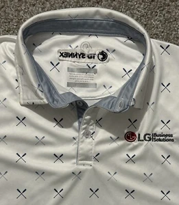 Swannies Herren M Golf Poloshirt weiß Allover Print Paddel - Bild 1 von 3