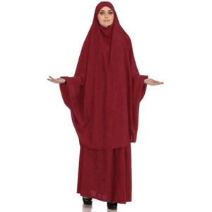 Muslim Women Overhead Khimar Burka Skirt Sets Prayer Islamic Kaftan Long Robes - Picture 1 of 31
