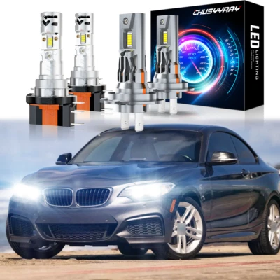 Faro de haz alto/bajo LED H7+H15 bombillas 6000 k blanco para BMW 228i 2014-2016 4X Foto 1 de 4