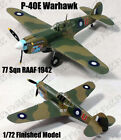 WWII P-40 E Warhawk Australia air force 77 Sqn 1/72 finished plane Easy model