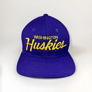 Vintage 90s Sports Specialties Washington Huskies Snapback Script Hat, Wool Cap - Picture 1 of 11