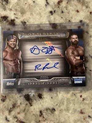 2021 Topps WWE Undisputed Dolph Ziggler Robert Roode Blue Parallel Dual Auto /25 - Image 1 of 2