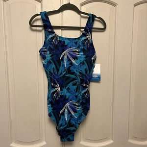 costumi da bagno per tutti taglia 22 aquabelle pezzo unico stampa foglia blu - Foto 1 di 8