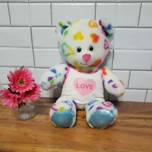 Peluche Build-a-Bear orso arcobaleno cuore orso 18" peluche originale - Foto 1 di 6