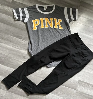Conjunto de camiseta y leggins Victoria Secret rosa bling Foto 1 de 4