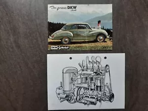 DKW Auto Union 1000 3=6 , Pressefoto und Farbpostkarte , um 1958, deutsch - Bild 1 von 2