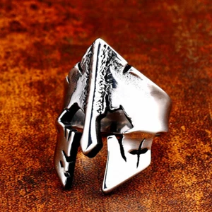 Anillo de casco de acero inoxidable máscara espartana para hombre ciclista - Imagen 1 de 4