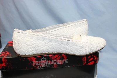 Fergalicious  Fergie Shoes Women 9M Mosley Crochet Ballet SlipOn Flat White NIB - Image 1 of 4
