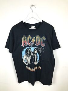 Czarna koszulka męska 52/L, AC/DC World Tour 79 z dużym logo z nadrukiem