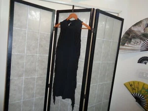 NWT Poof $68. Bodycon Slvless Side Fringe Sexy Black Dress - Small - Picture 1 of 5