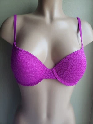 Sujetador push up convertible púrpura de encaje No Boundaries 32D nuevo sin etiquetas  Foto 1 de 4