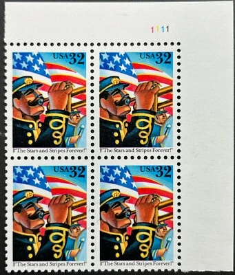 U.S. Scott #3153, 32c P.B. of 4, The Stars & Strips Forever Issue, ExF, MNH - Image 1 of 2