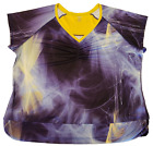 Reebok Workout Top Womens Plus Sz 26/28 Purple Gold Tee Athletic T Shirt