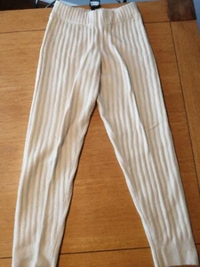 Nasty Gal Knitted Co-ord Jogger Cream Size S BNWT - Picture 1 of 4