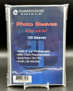 100 Postcard Photo Continental 4 x 6 Sleeves Polypropylene Acid Free Guardhouse - Picture 1 of 3