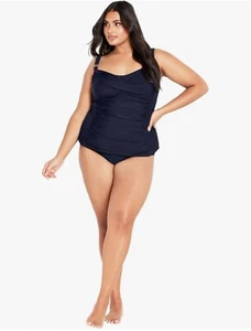 Avenue Twist Tankini Top Navy Adjustable Wide Strap Plus Size 22 NWT - Picture 1 of 4