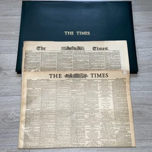 Times Newspapers From August 27th 1853 And 1953 With Green Presentation Folder - Picture 1 of 24