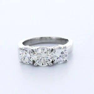 3,14ct D-SI1 Runde Natürliche Zertifizierte Diamanten 14k Klassisch Passendes Braut Set - Bild 1 von 7