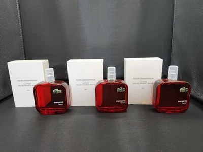 TRES NUEVOS LACOSTE EAU DE LACOSTE ROUGE-EDT ENERGÉTICO (PROBADORES) 3,3 OZ CON TAPAS Foto 1 de 4