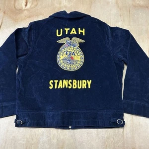 Vintage 90’s Agriculture FFA Cedar Utah Blue Corduroy jacket Size 100-40 - Picture 1 of 12