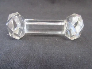Antike facettierte Kristall Messerauflage mit geschliffenen Sternenden, 3,75" lang, fast neuwertig - Bild 1 von 5
