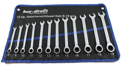 Ringratschenschlüssel Ratschenschlüssel Satz SW 8-19 mm 12-tlg. in Rolltasche - Bild 1 von 4