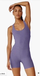 Nuevo con etiquetas Mono de motociclista Beyond Yoga Spacedye Get Up & Go con bolsillo pequeño índigo púrpura - Imagen 1 de 6