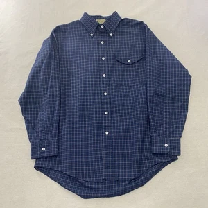 LL Bean Shirt Mens 16-33 Plaid Oxford VTG Single Needle Tailoring Made in USA - Bild 1 von 10