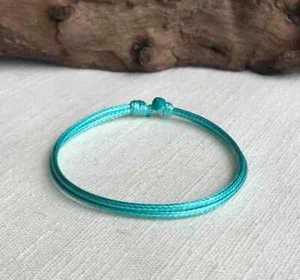 Turquoise 1.5mm Water Resistant Cord Adjustable Unisex Bracelet or Anklet - Picture 1 of 6