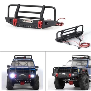 Metal Front Bumper w/ Light for 1/10 RC Crawler Axial SCX10 90046 Traxxas TRX-4 - Imagen 1 de 10