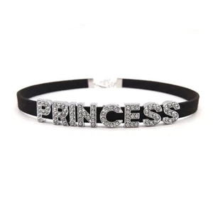 Collana girocollo strass PRINCIPESSA lettera nome personalizzato sopravvissuta - Foto 1 di 9