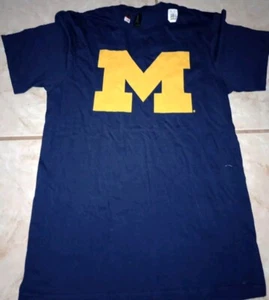 University Of Michigan Erwachsene T-Shirt Wolverine Logo, Navy Gr. S Fan Geschenkset - Bild 1 von 2