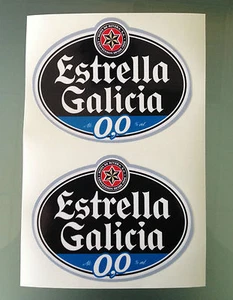 Estrella Galicia Sponsor Decals / Stickers (PAIR) 5" X 4" - Picture 1 of 1