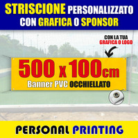 STRISCIONE PUBBLICITARIO PERSONALIZZATO 5x1 m striscioni BANNER PVC economico