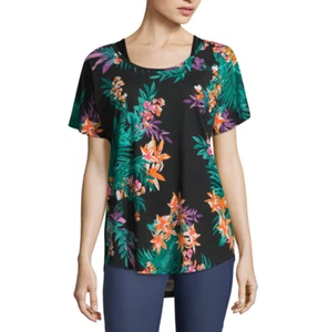 Xersion Studio Hawaiian Print Layered Back Tee Size S, M, L New Tropic  - Picture 1 of 2